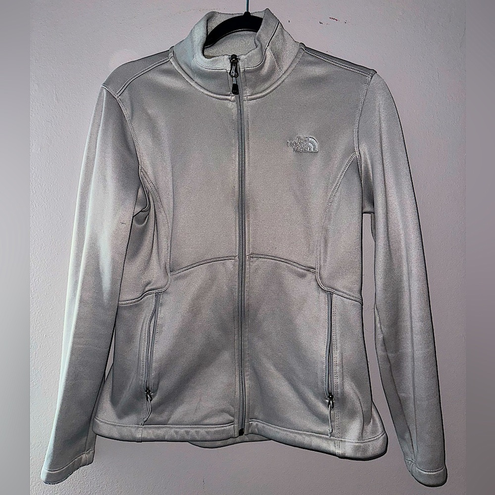 EUC The North Face Active Full Zip Silver/Gray-Size M